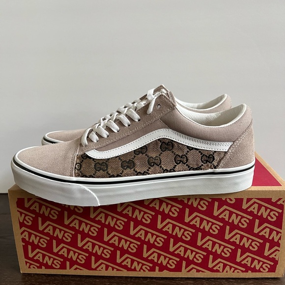Custom Gucci Vans Hand Stitched Brown GG - Picture 3 of 15
